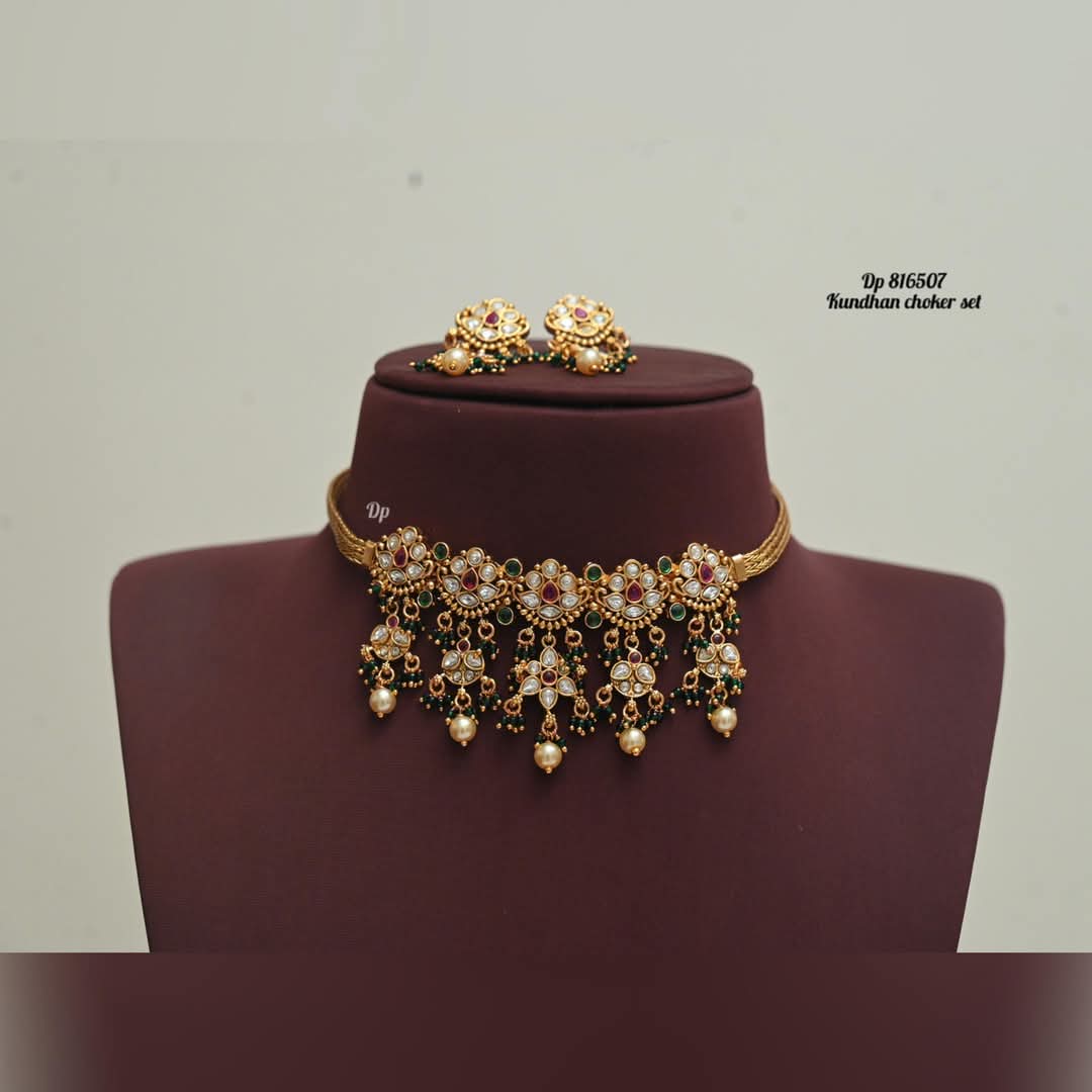 Lakshmi Kasu Blossom Necklace set