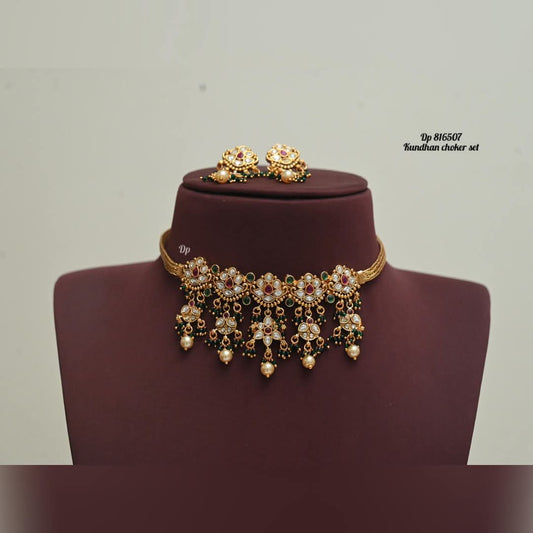 Lakshmi Kasu Blossom Necklace set